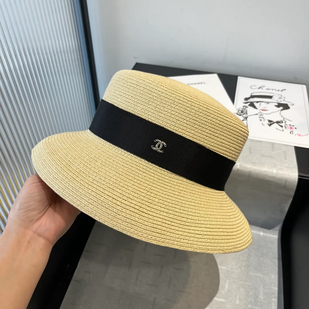 💰150¥ Chanel new straw hat, lady style, head circumference 57cm