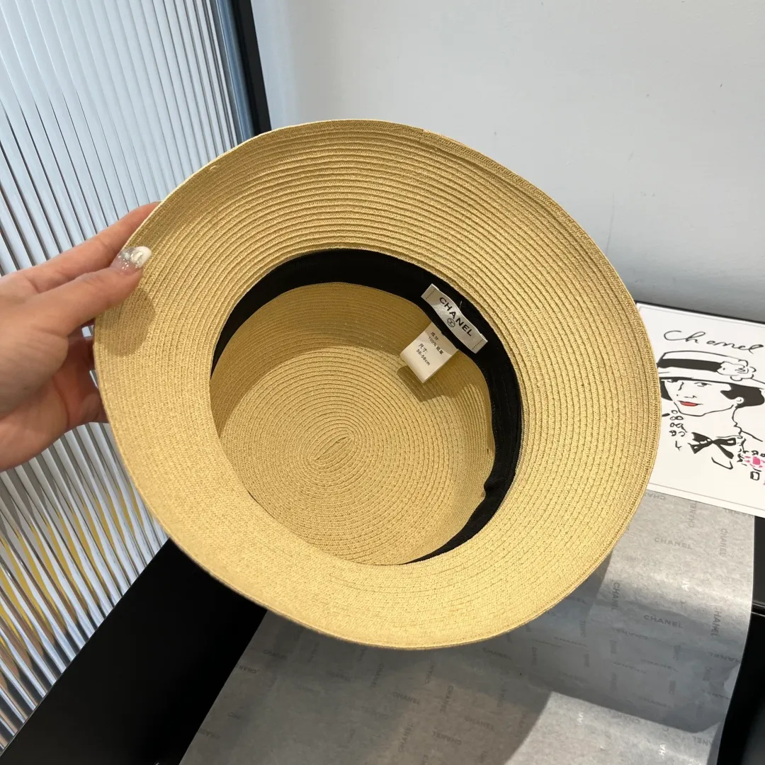💰150¥ Chanel new straw hat, lady style, head circumference 57cm