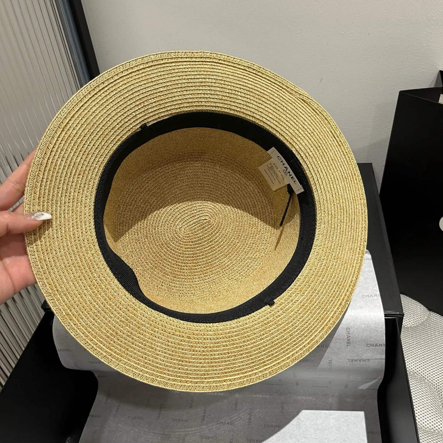 💰140¥ Chanel new flat top hat, head circumference 57cm