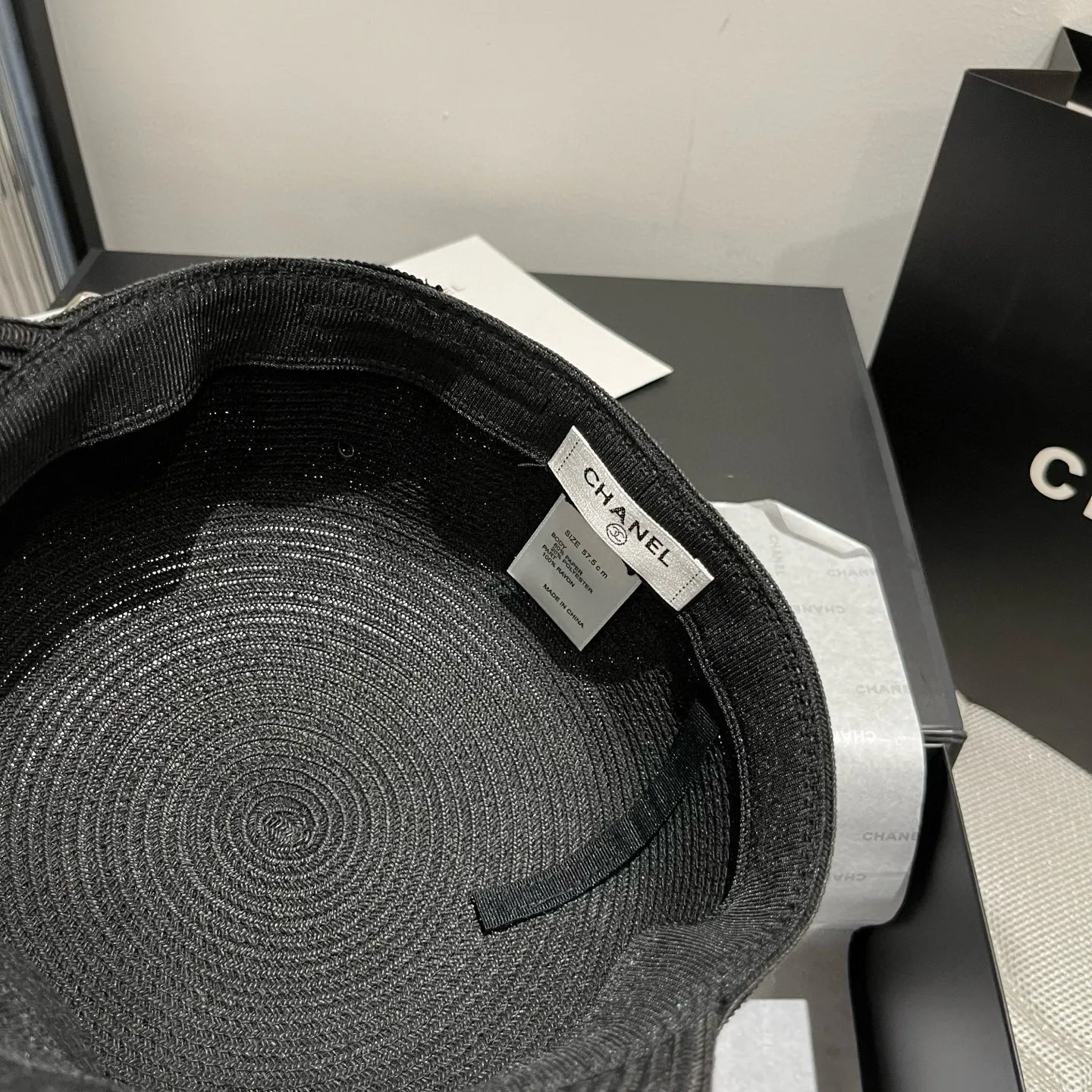 💰140¥ Chanel new flat top hat, head circumference 57cm