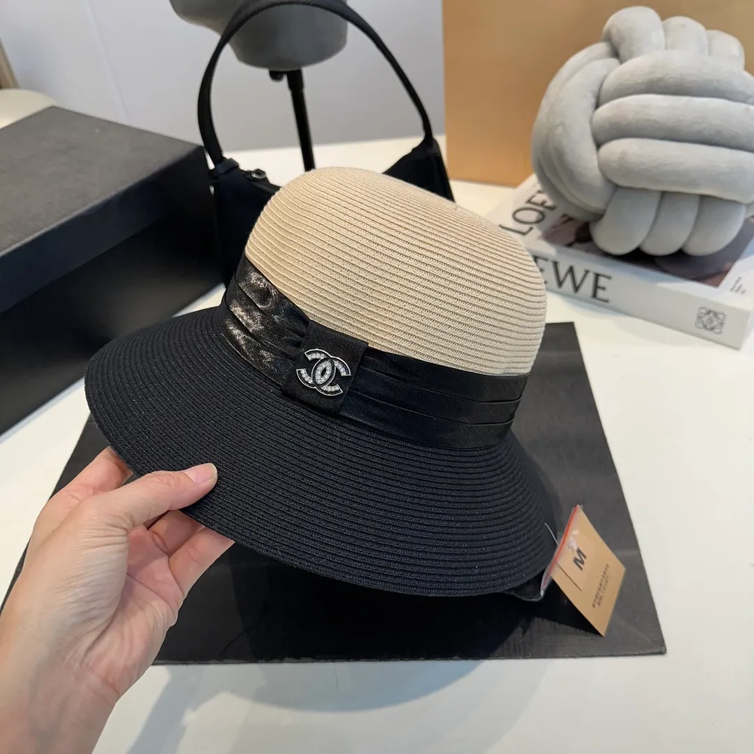 P150 Chanel Chanel bohemian style straw hat, sun hat, head circumference 57cm