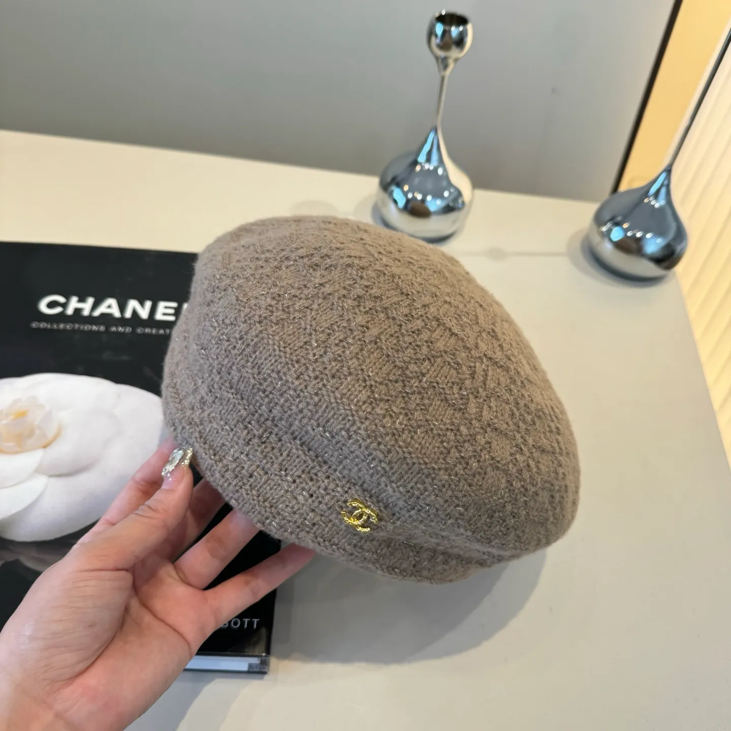 💰100¥ Chanel wool beret, small fragrant style beret, head circumference 57cm