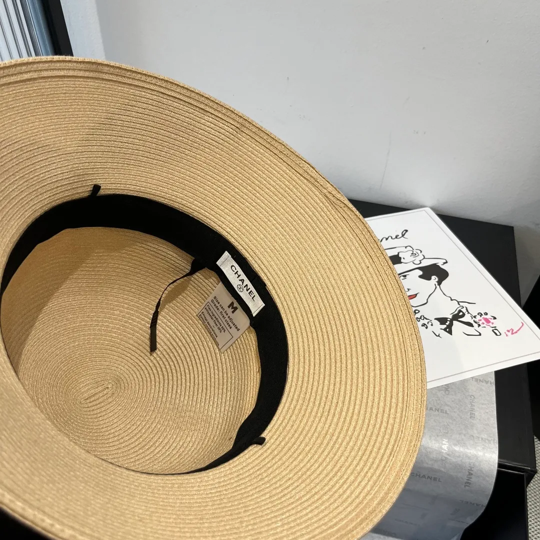 💰160¥ Chanel basin hat, Taiwan PP straw fabric, full of high-end feel, head circumference 57cm