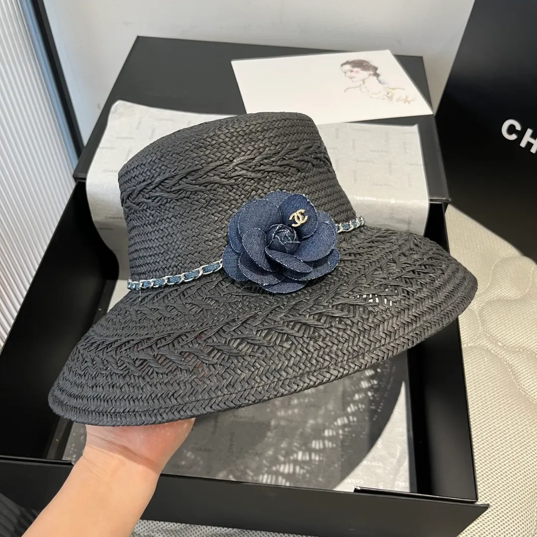 💰190¥ Chanel Taiwanese straw hat, sun hat, head circumference 57vm