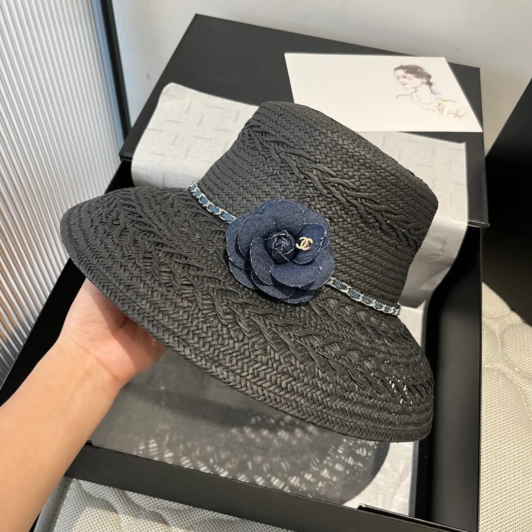 💰190¥ Chanel Taiwanese straw hat, sun hat, head circumference 57vm