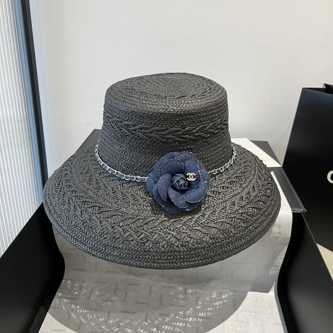 💰190¥ Chanel Taiwanese straw hat, sun hat, head circumference 57vm