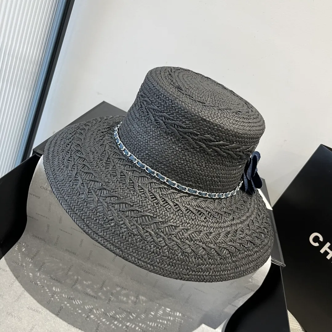 💰190¥ Chanel Taiwanese straw hat, sun hat, head circumference 57vm