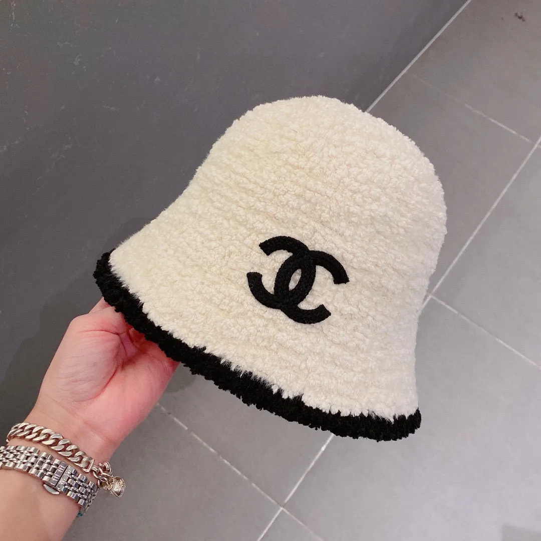 p40 Chanel Chanel 2022 new autumn and winter fisherman hat, black and white