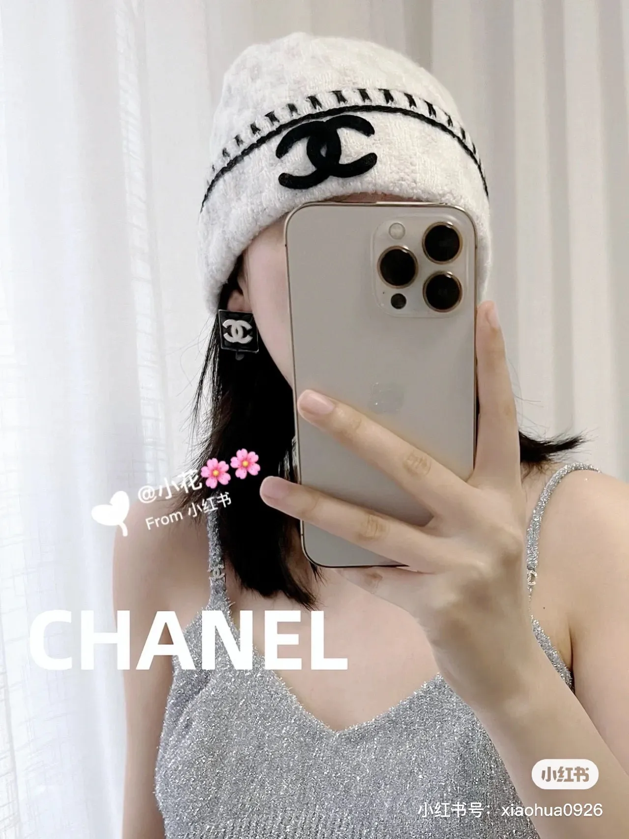P70 Chanel Chanel 22B new autumn and winter terry material knitted cold hat, cashmere wool blended fabric, fluffy and slim knitted cold hat, contrasting edge double C logo, so good-looking👀! So beautiful