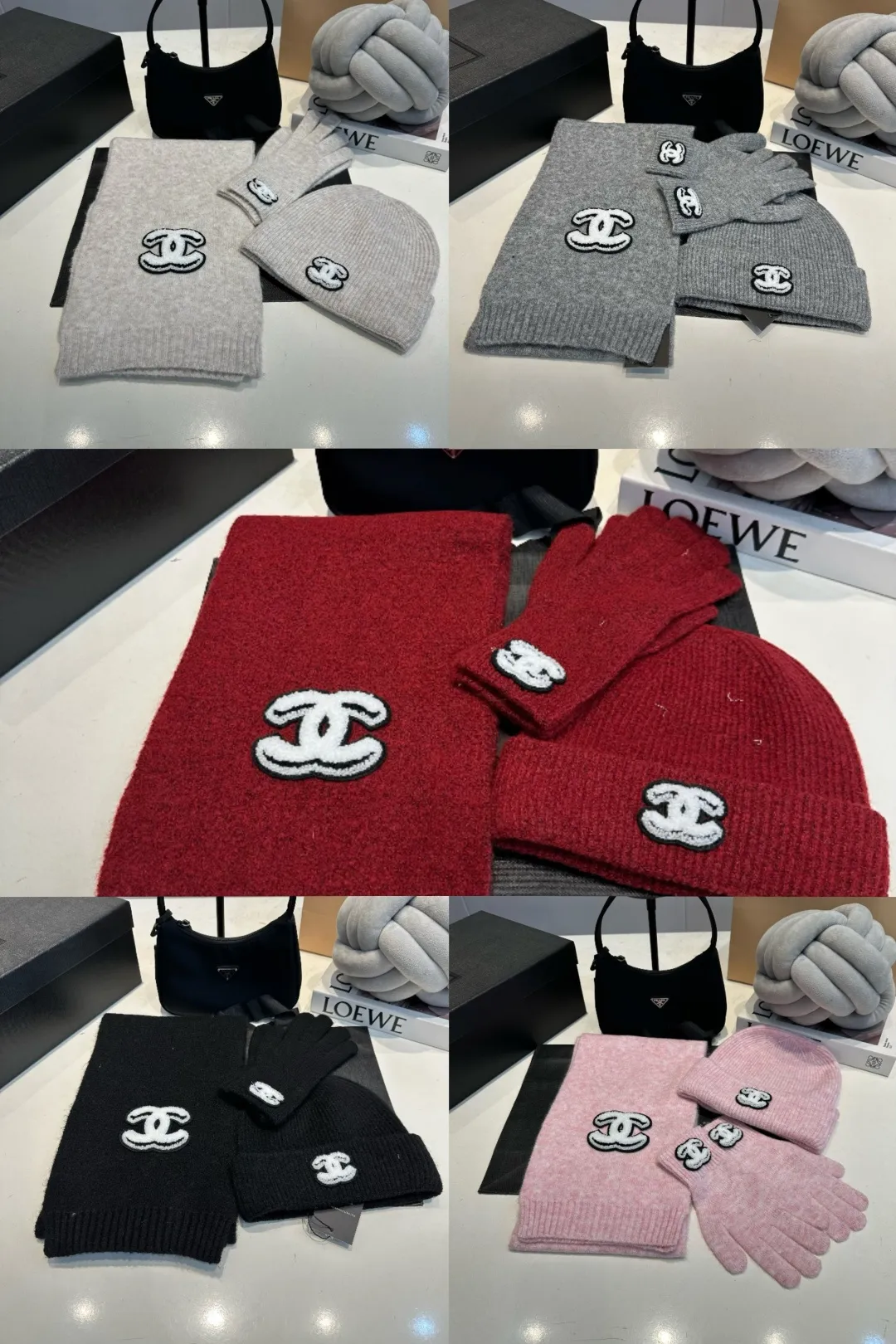 P170 CHANEL Xiaohongshu popular style, official website new classic suit hat! Hat+glove+hat feels great! It’s warm and super comfortable. This winter, all you need is a hat set like this. It’s warm and fashionable! Welcome to choose!