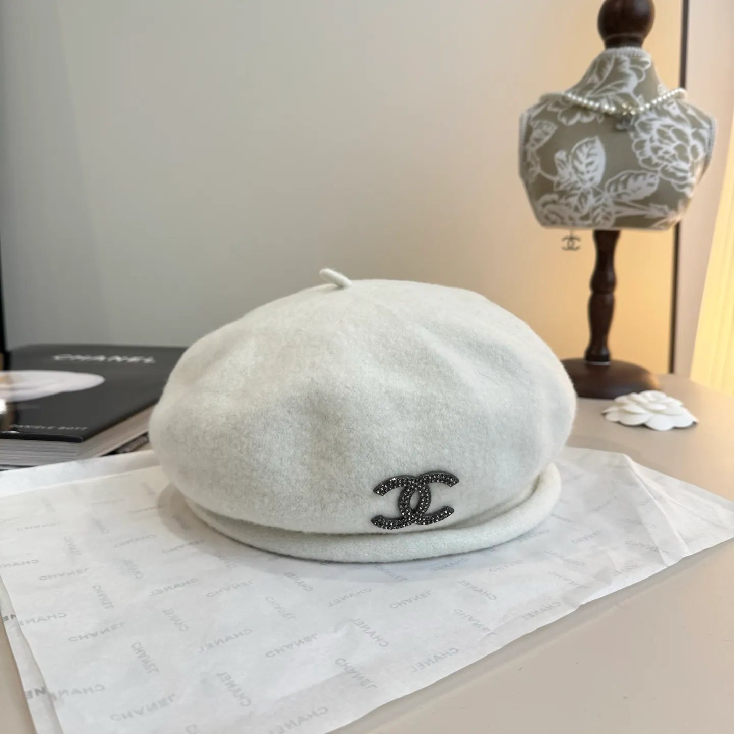 💰120¥ Chanel wool beret, pumpkin hat, 100% wool🦙 fabric, head circumference 57cm