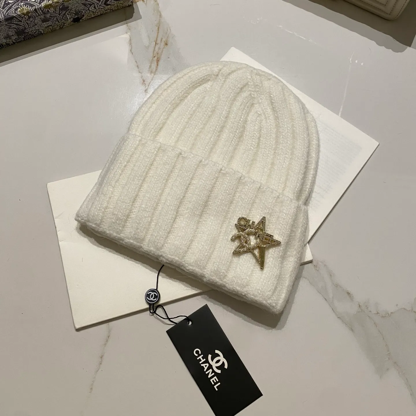 Chanel Chanel rabbit fur knitted hat