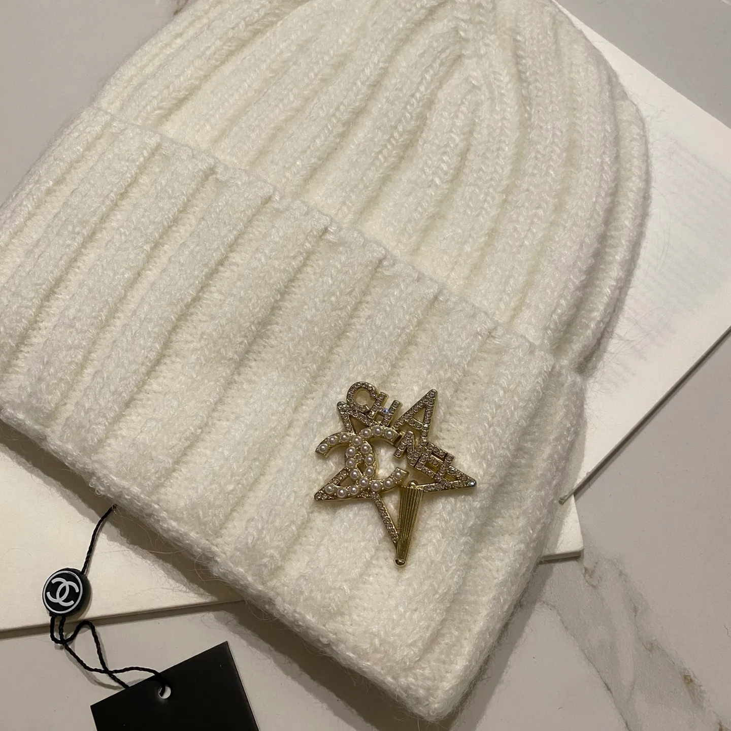 Chanel Chanel rabbit fur knitted hat