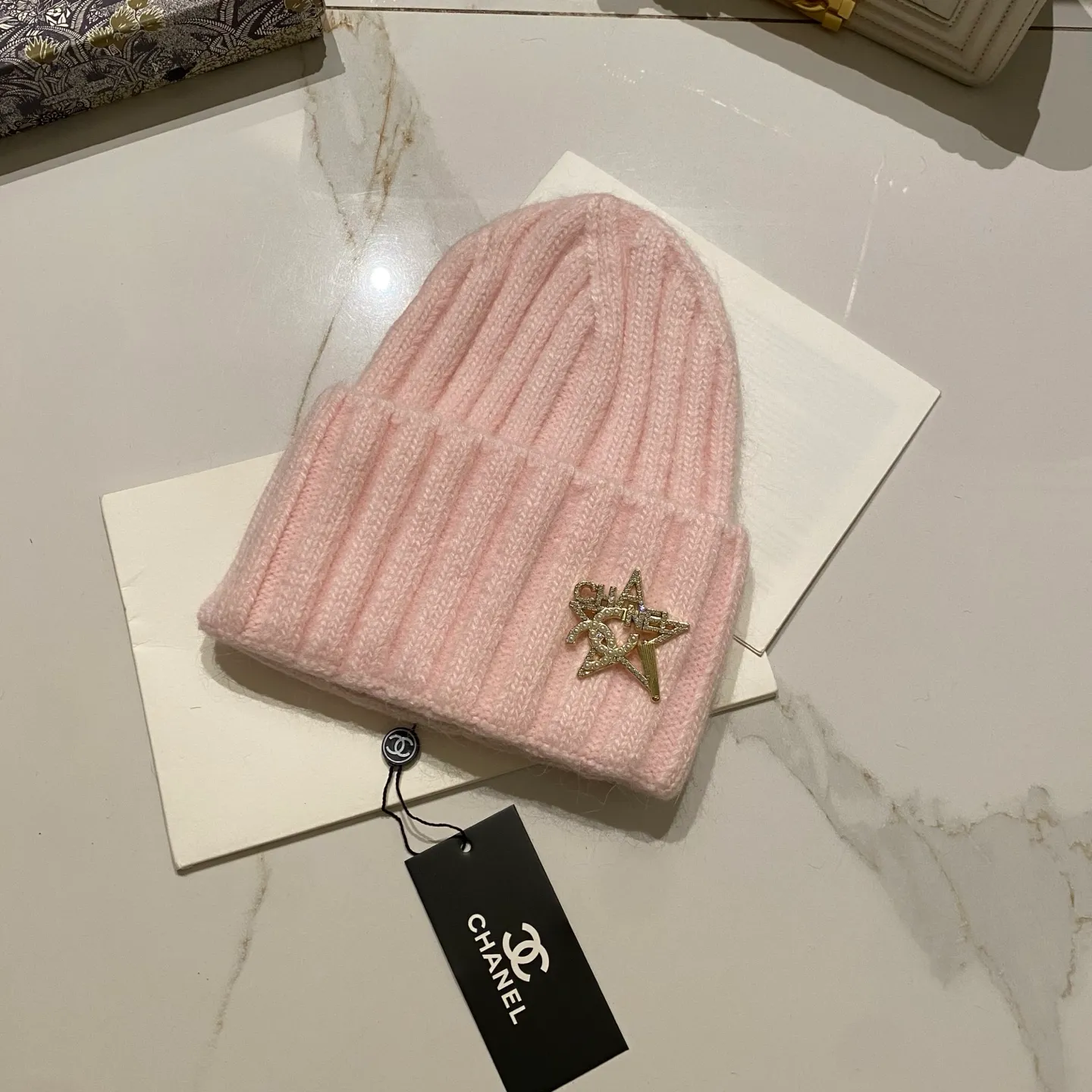 Chanel Chanel rabbit fur knitted hat