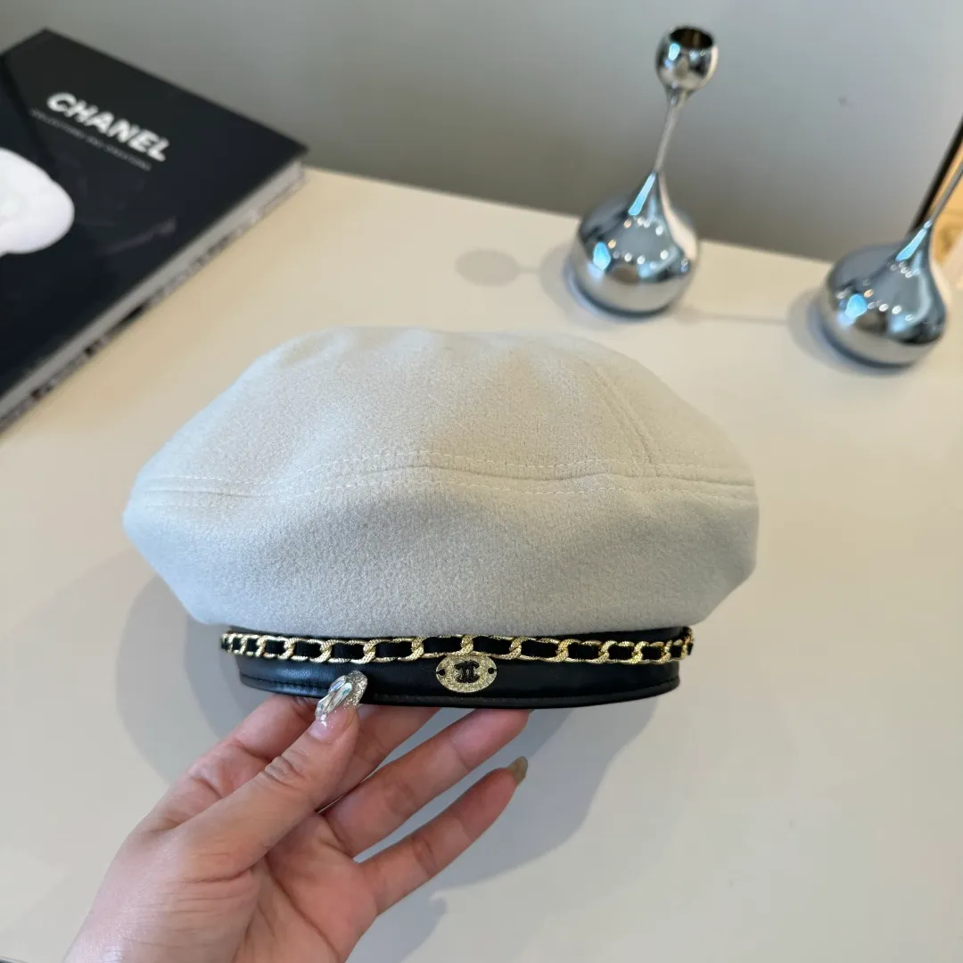 💰100¥ Chanel wool beret, small fragrant chain beret, head circumference 57cm