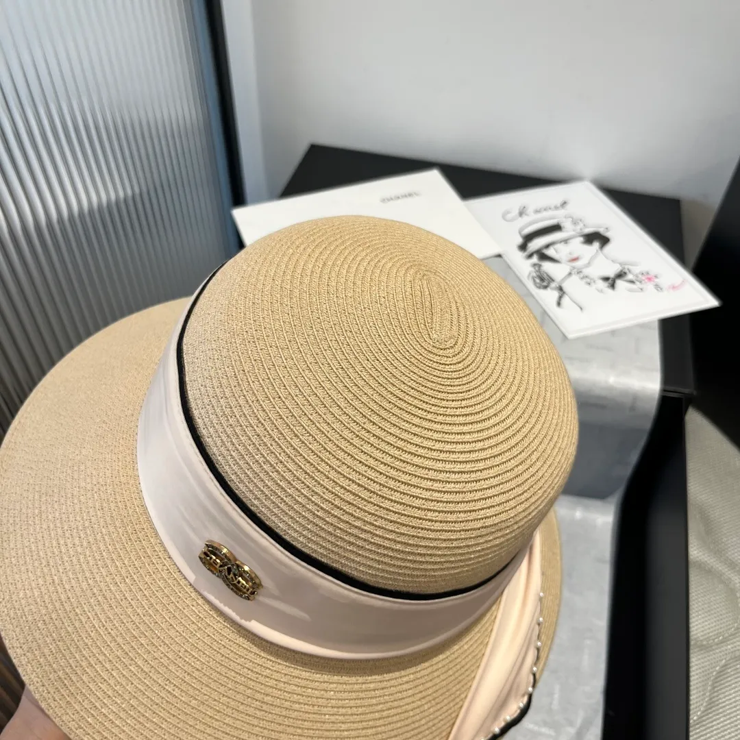 💰160¥ Chanel basin hat, Taiwan PP straw fabric, full of high-end feel, head circumference 57cm