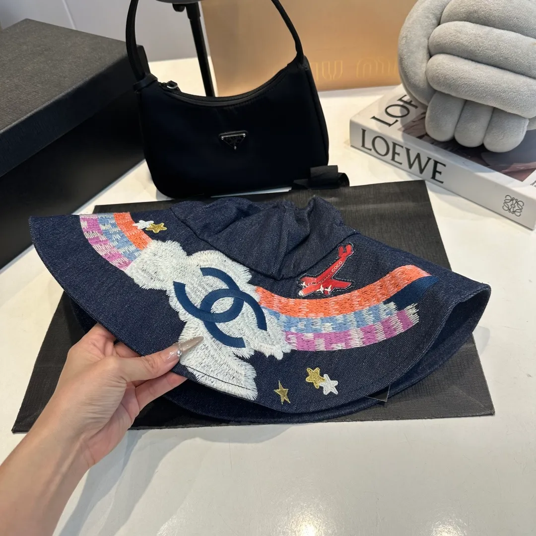 P80 Chanel second-hand large-brimmed fisherman's hat, linen and cotton breathable fisherman's hat, a must-have item for physical sun protection in summer. It's really good-looking🥰