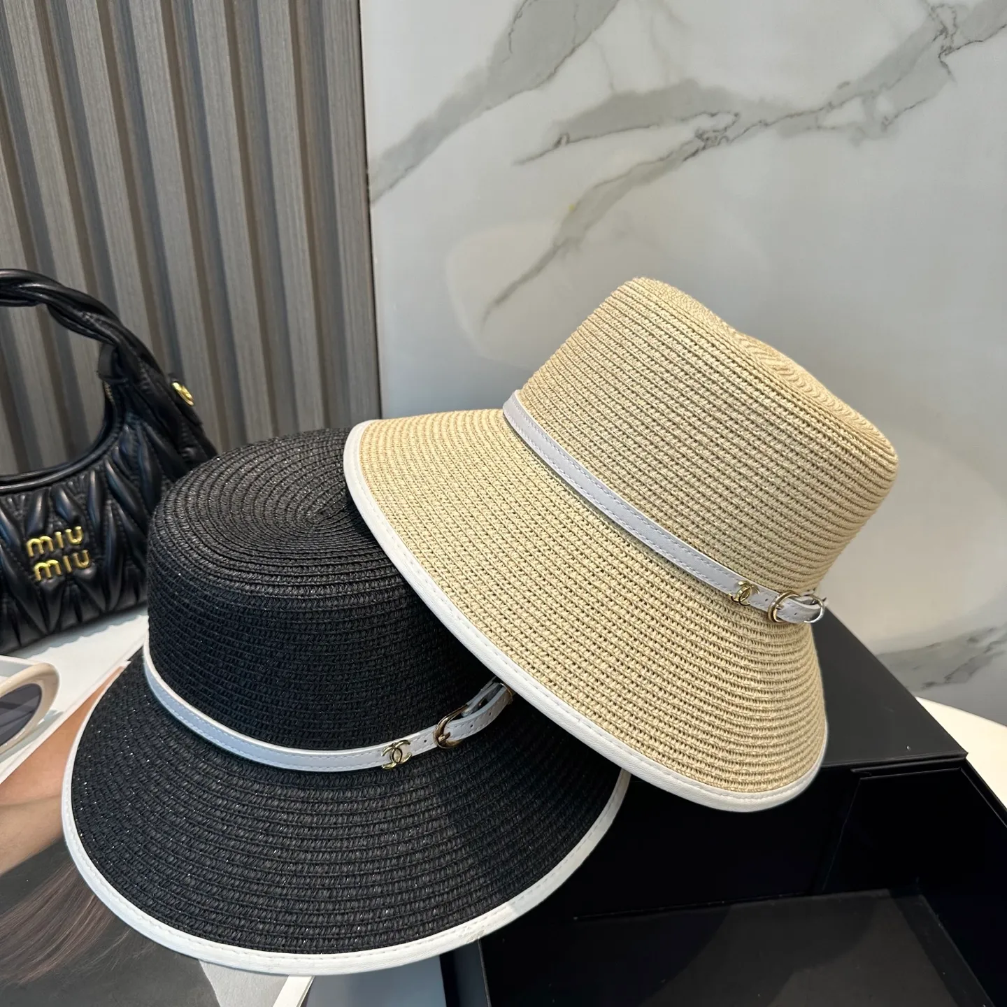 P80 Chanel 2025 new straw hat, advanced customization, lady style, attention to detail, sun protection and UV protection in summer, a must-have for travel, versatile and good-looking