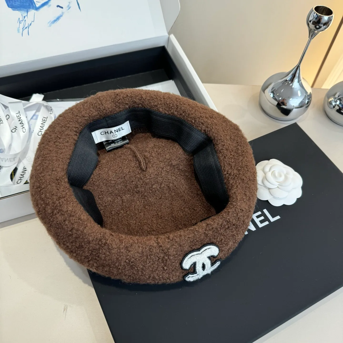 💰120¥ Chanel wool beret, pumpkin hat, 100% wool🦙 fabric, head circumference 57cm