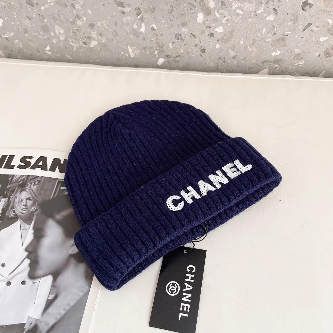 P70 CHANEL autumn and winter women's wool woven warm knitted hat, cashmere soft and waxy texture, authentic grade enjoyment! 1:1 customized, original label! High quality in stock!