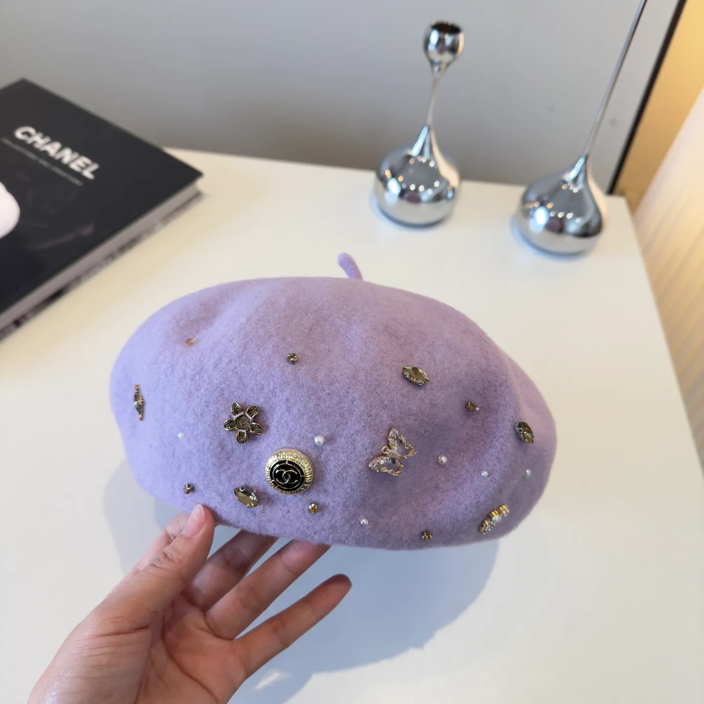 💰120¥ Chanel new wool beret, 100% wool🦙 fabric, head circumference 57cm