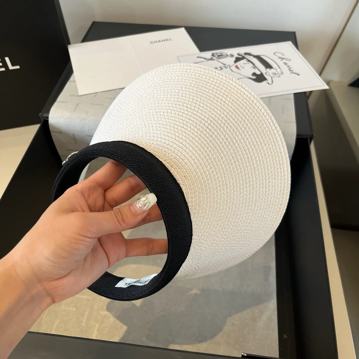 💰90¥ Chanel Chanel headband sun hat empty top straw hat