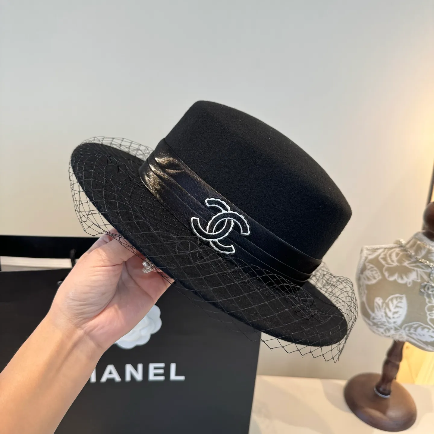 💰190¥ Chanel wool flat top, mesh hat, 100% wool🦙fabric% head circumference 57cm