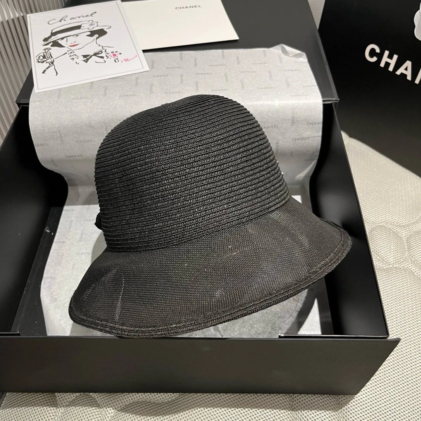 💰140¥ Chanel straw hat, advanced customization, head circumference 57cm.