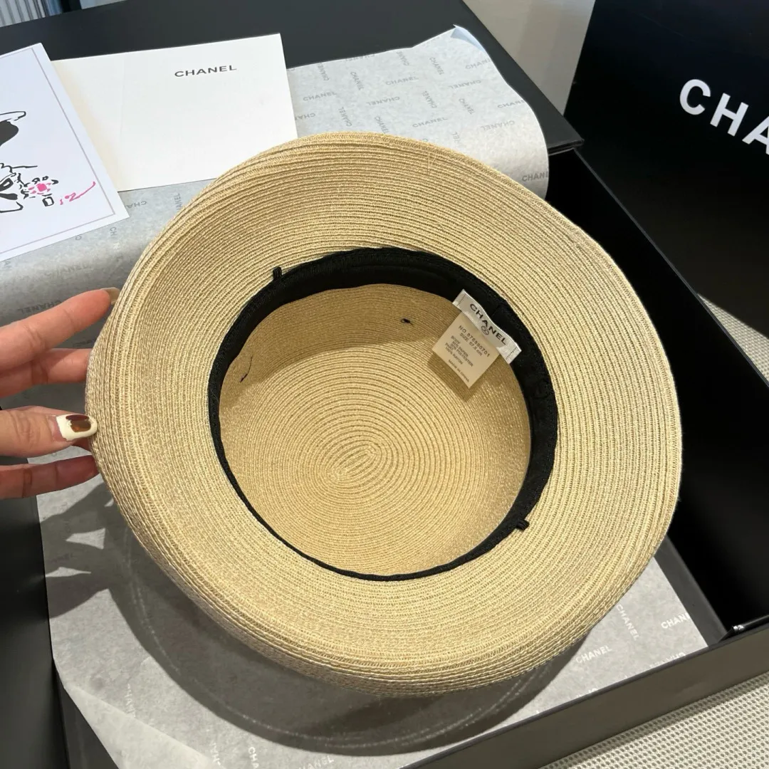 💰160¥ Chanel curled straw hat, head circumference 57cm