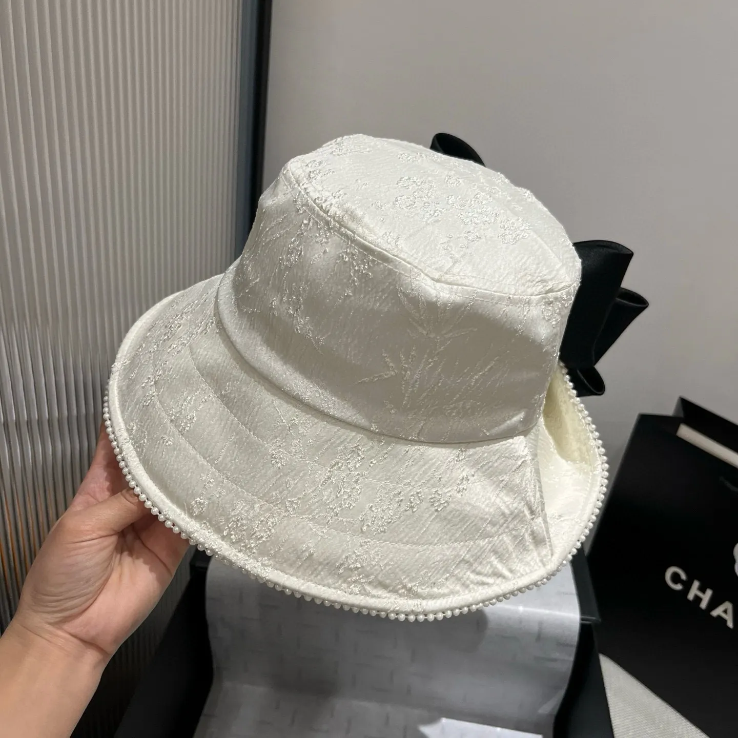 💰130¥ Chanel Chanel high-end bow bucket hat, sun hat, spring and autumn new style, head circumference 57cm