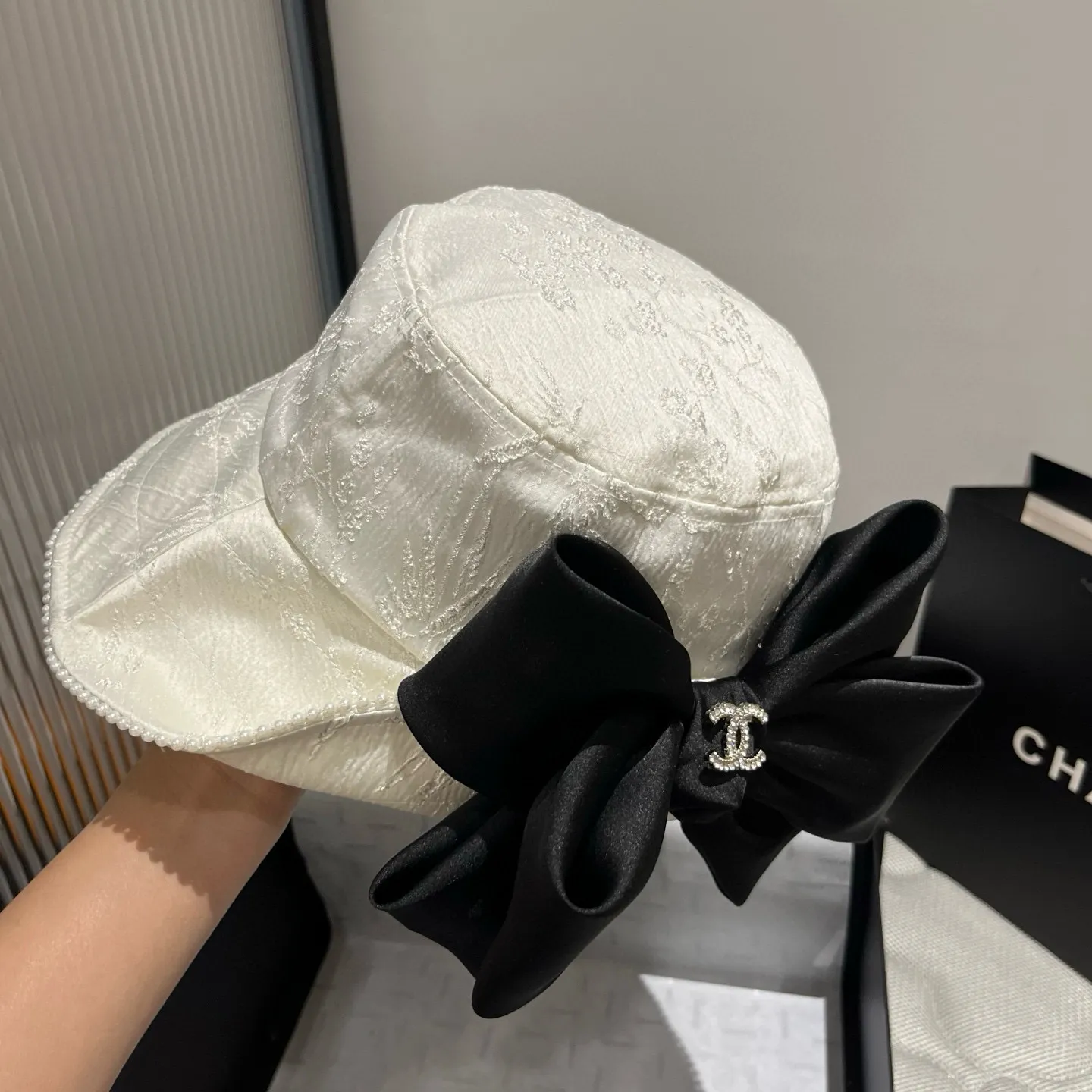 💰130¥ Chanel Chanel high-end bow bucket hat, sun hat, spring and autumn new style, head circumference 57cm
