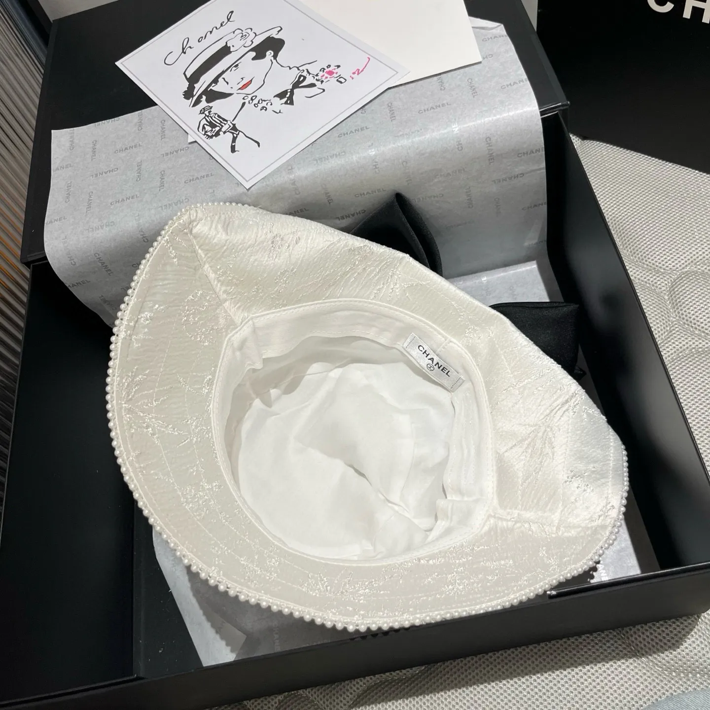 💰130¥ Chanel Chanel high-end bow bucket hat, sun hat, spring and autumn new style, head circumference 57cm