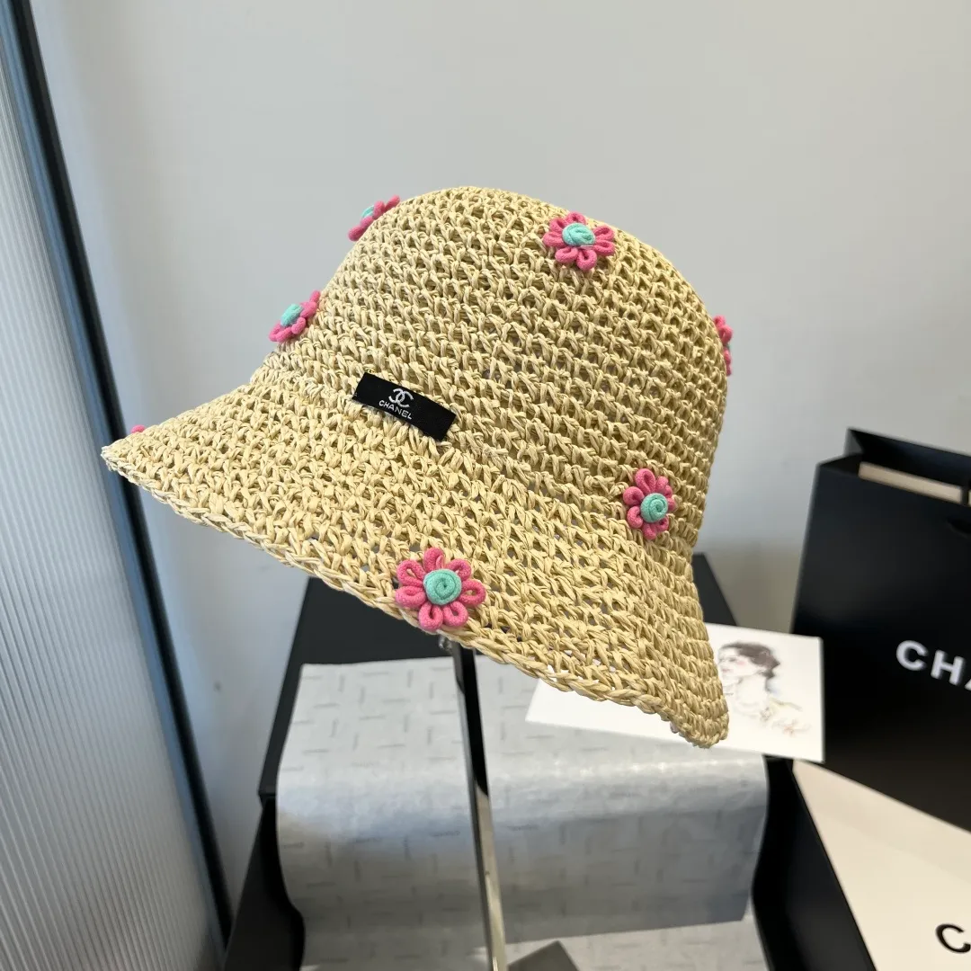 💰110¥ Chanel straw hat, straw hat, foldable