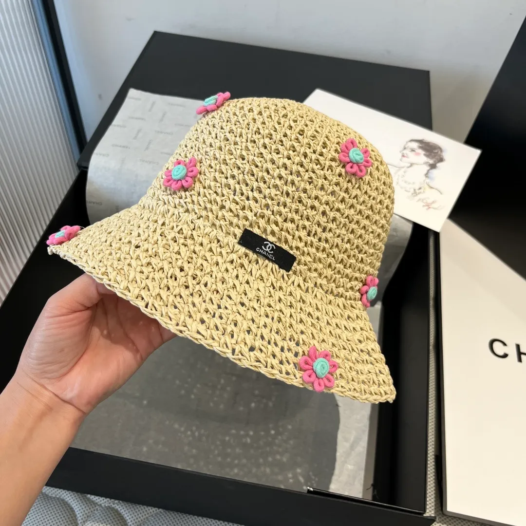 💰110¥ Chanel straw hat, straw hat, foldable
