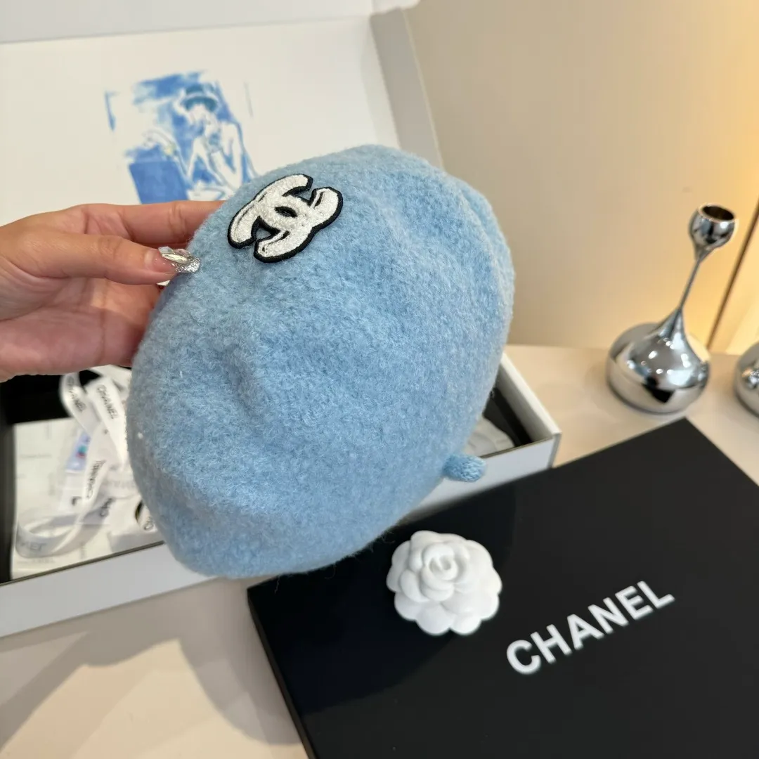 💰120¥ Chanel wool beret, pumpkin hat, 100% wool🦙 fabric, head circumference 57cm