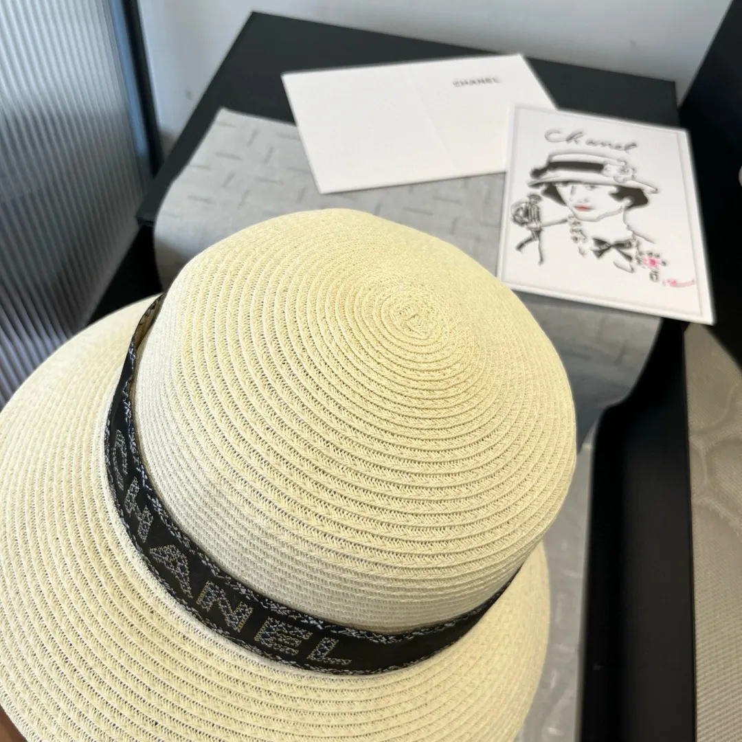 💰160¥ Chanel new straw hat, lady style sun hat, head circumference 57cm