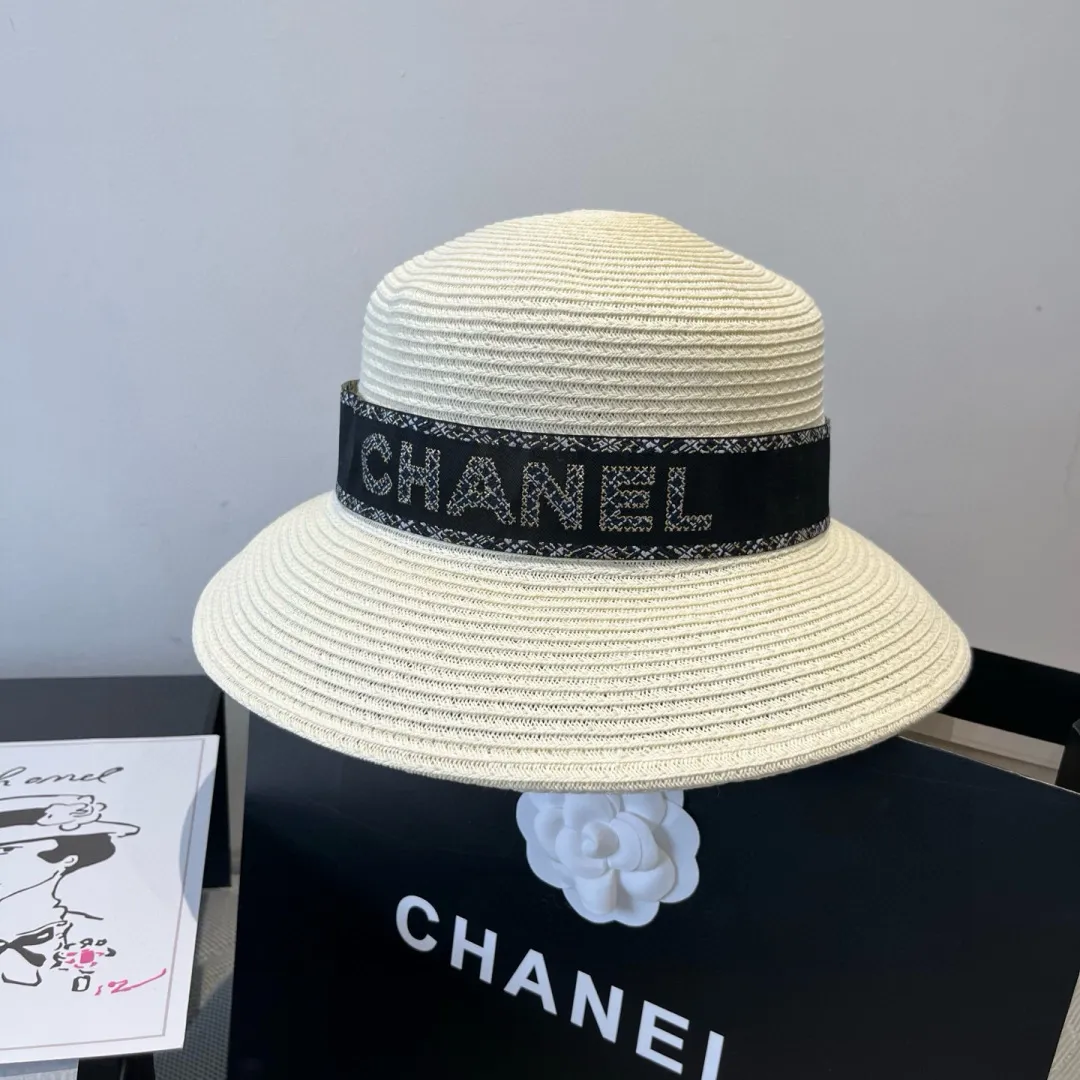 💰160¥ Chanel new straw hat, lady style sun hat, head circumference 57cm