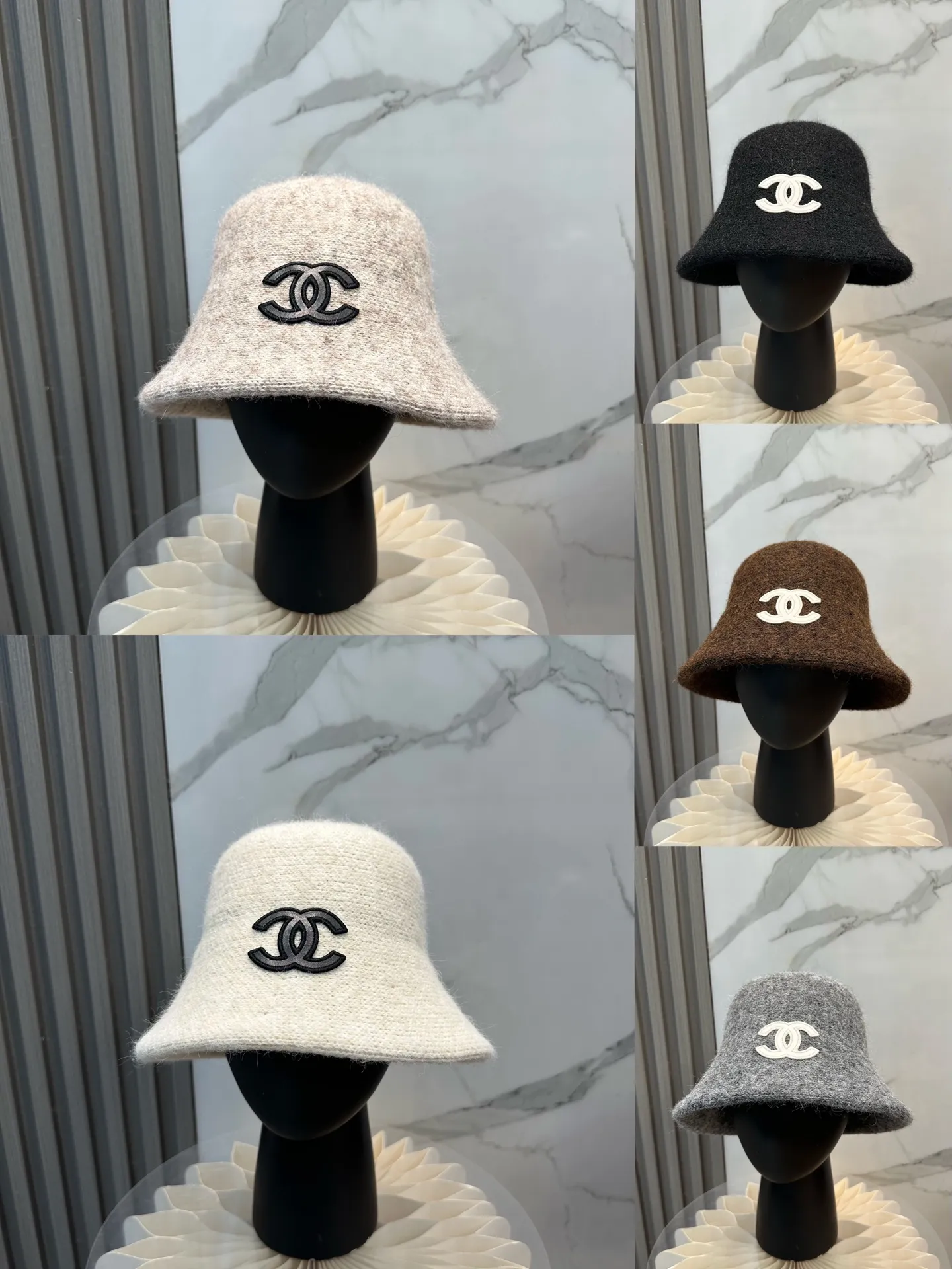 P60 💛With dust bag [CHA Chanel] 2025 autumn and winter new style wool cashmere bucket hat, 🔆Quality goddess style ~ a must-have for going out on the street