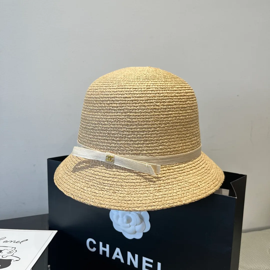 💰170¥ Chanel raffia hat, customized high-end linen yarn, head circumference 57cm