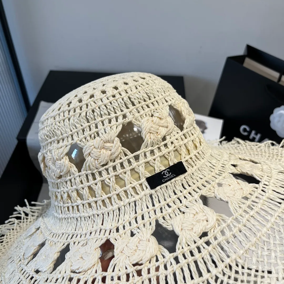 💰150¥ Chanel Bohemian style sun hat, beach sun hat, head circumference 57cm