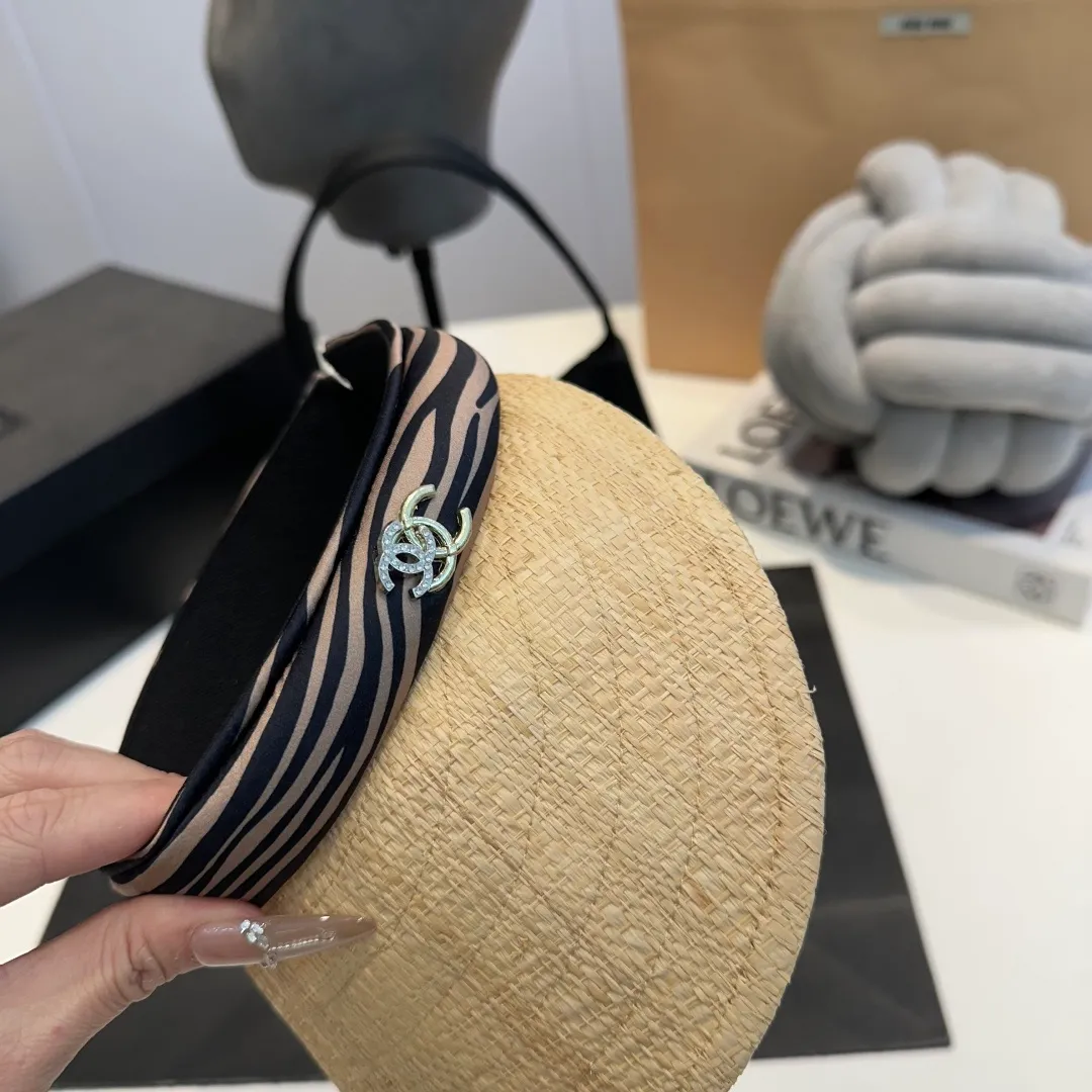 P60 Chanel hollow top sun hat, headband sun hat, head circumference 57cm