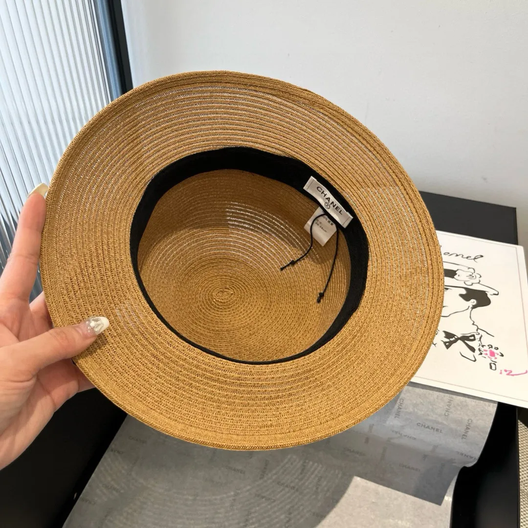 💰170¥ Chanel new straw hat, lady style sun hat, head circumference 57cm