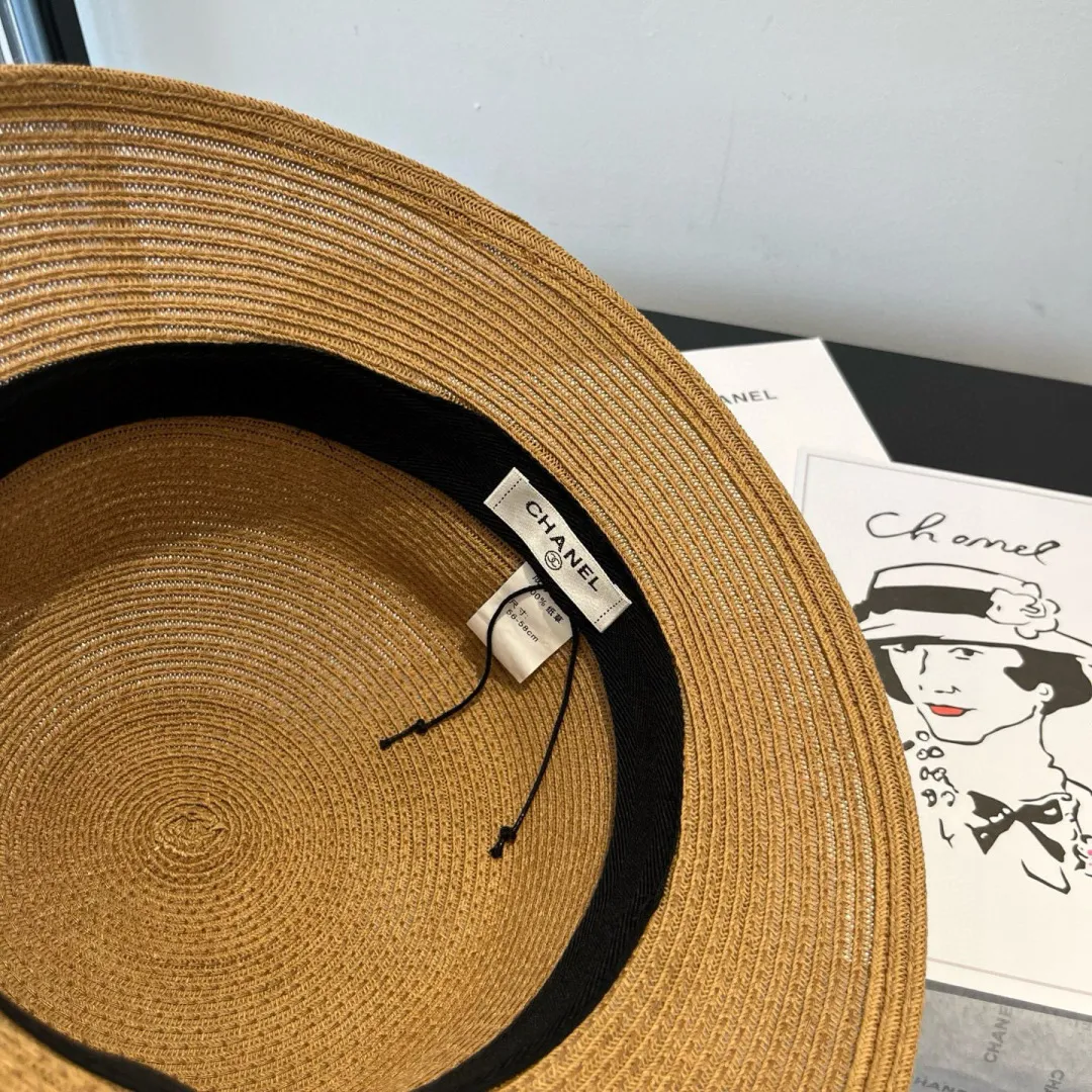 💰170¥ Chanel new straw hat, lady style sun hat, head circumference 57cm