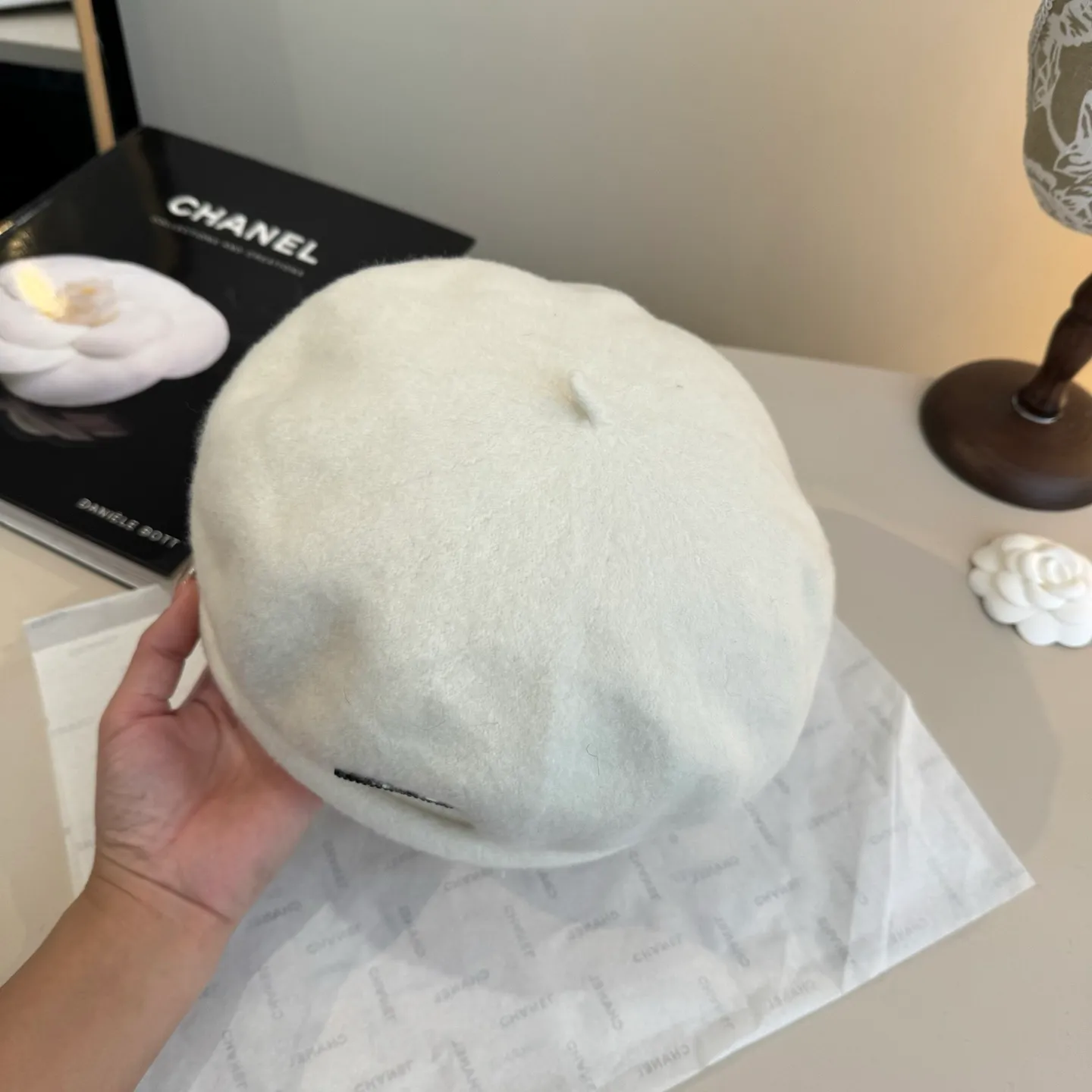 💰120¥ Chanel wool beret, pumpkin hat, 100% wool🦙 fabric, head circumference 57cm