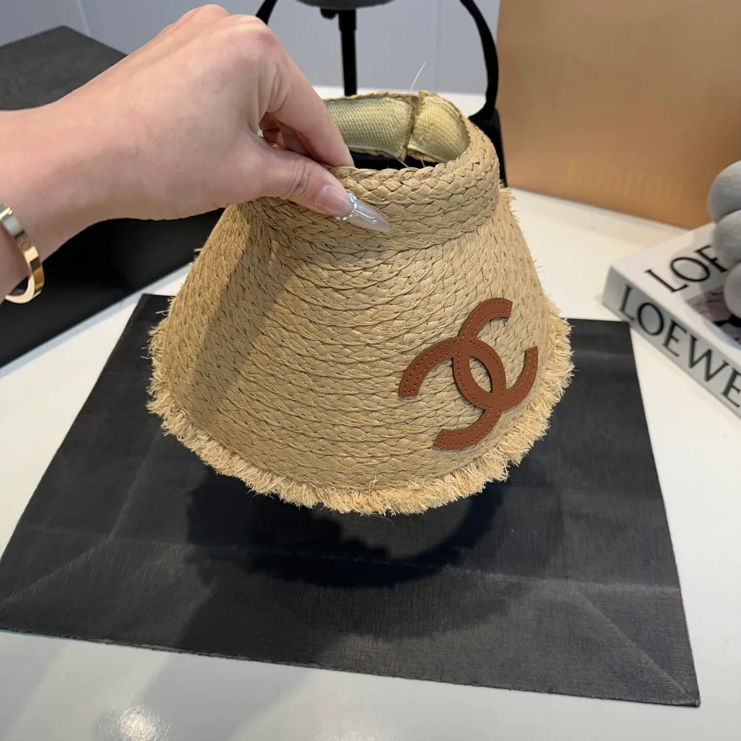P46 Chanel new straw hat, empty top sun hat