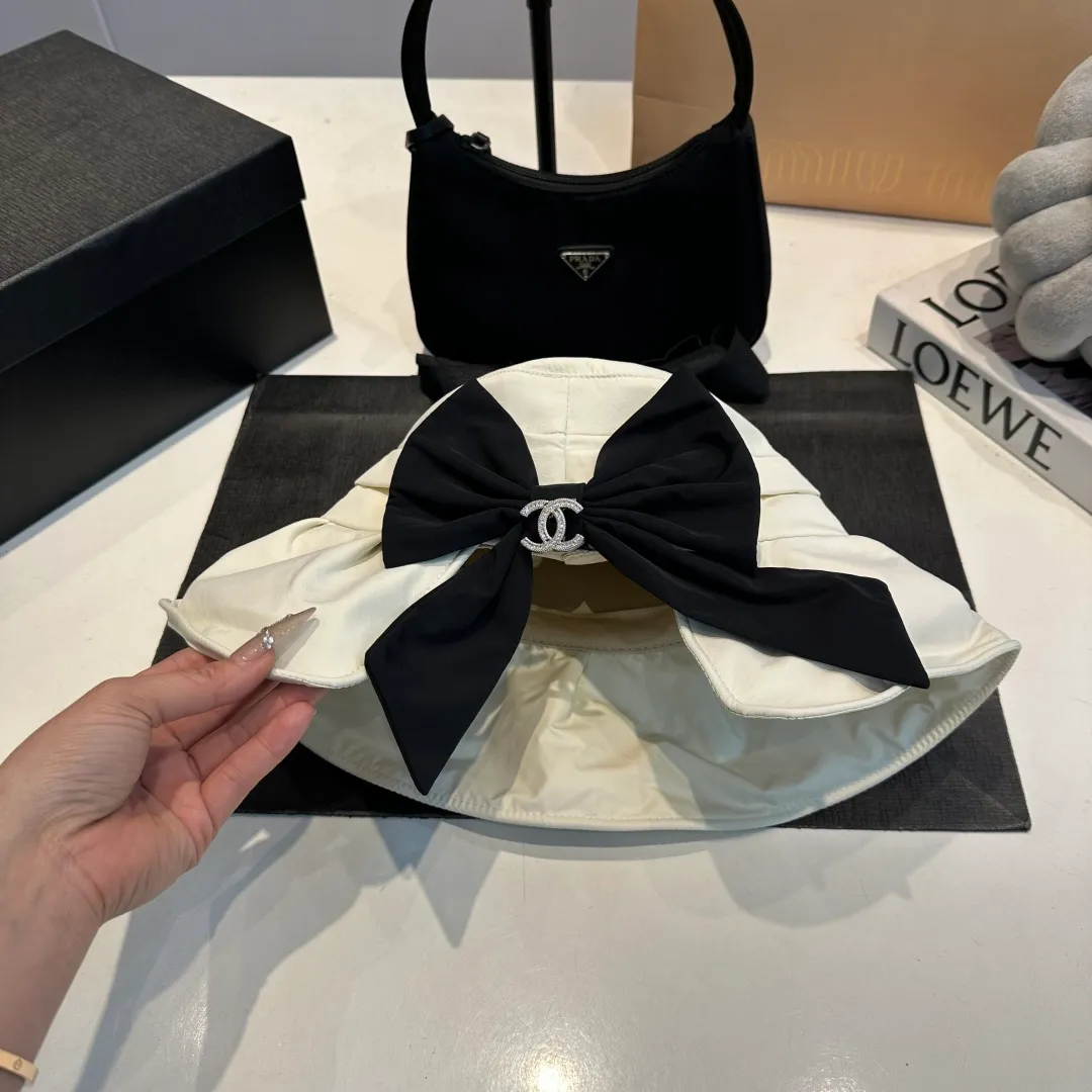 P70 Chanel bow bucket hat, ladylike style, head circumference 57cm