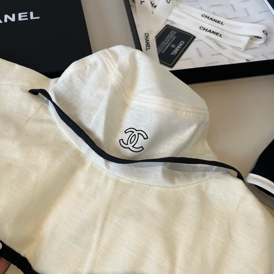 120¥ Chanel large brim bucket hat, canvas hat, simple internet celebrity style, head circumference 57cm