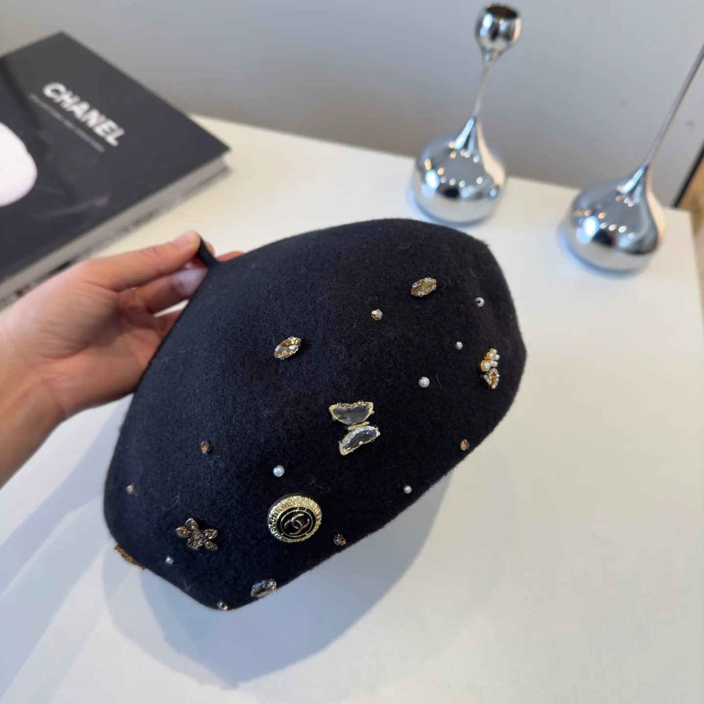 💰120¥ Chanel new wool beret, 100% wool🦙 fabric, head circumference 57cm