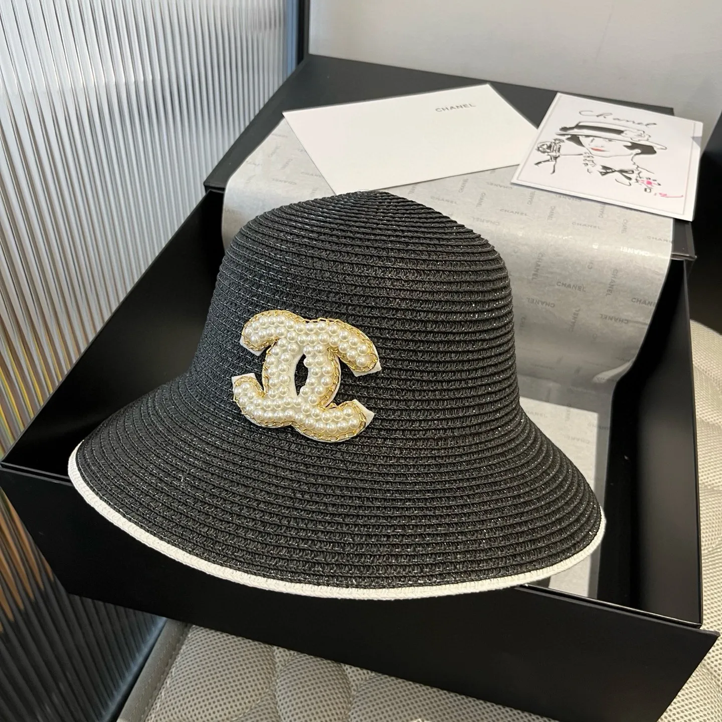 💰100¥ Chanel new straw hat, lady style, head circumference 57cm