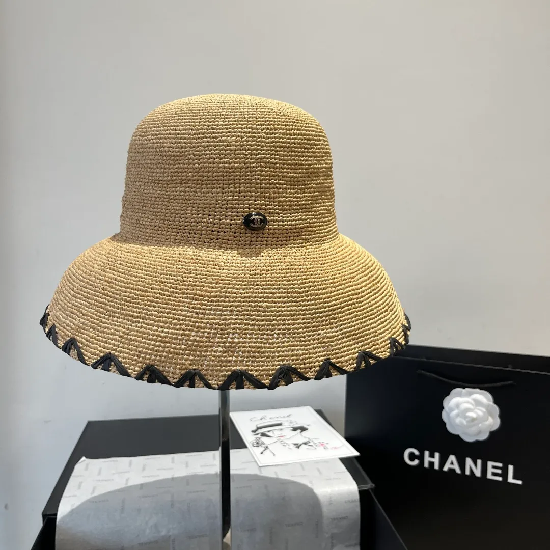 💰230¥ Chanel's new raffia straw hat, purely hand-crocheted, lantern straw hat, super heavy-duty, head circumference 57cm